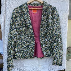 ModCloth floral denim blazer, women’s size Large